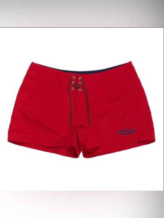 Patagonia Pants - Patagonia Women's Board Shorts Size 13 Red Oval Logo Lace Up Nylon Quick Dry